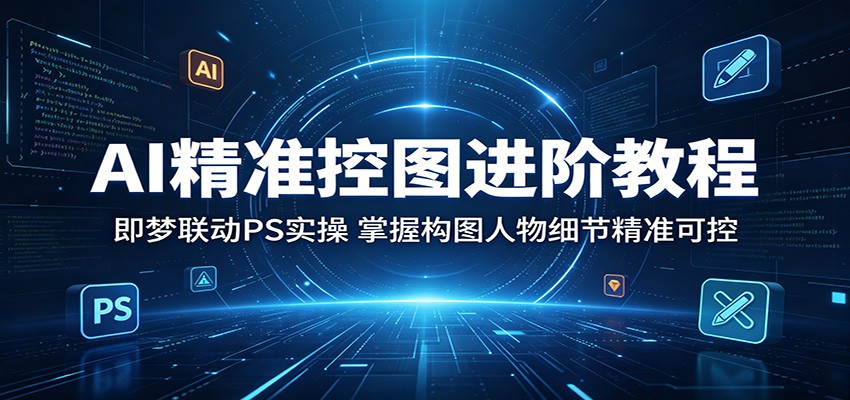 AI精准控图进阶教程：即梦联动PS实操，掌握构图人物细节精准可控-海之城短剧项目