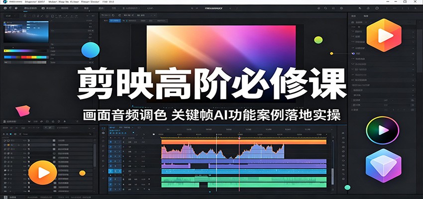 剪映高阶必修课：画面音频调色，关键帧AI功能案例落地实操-海之城短剧项目