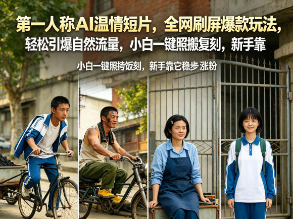 第一人称AI温情短片，全网刷屏爆款玩法，轻松引爆自然流量，小白一键照搬复刻，新手靠它稳步涨粉-海之城短剧项目