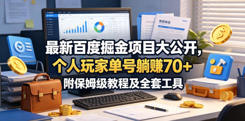 最新百度掘金项目大公开，个人玩家单号躺賺70+，附保姆级教程及全套工具-海之城短剧项目