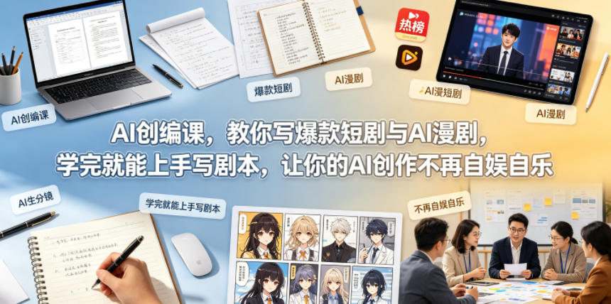 AI创编课，教你写爆款短剧与AI漫剧，学完就能上手写剧本，让你的AI创作不再自娱自乐-海之城短剧项目