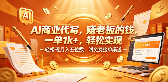 AI商业代写，賺老板的钱，一单1k+，轻松实现月入五位数，附免费接单渠道-海之城短剧项目