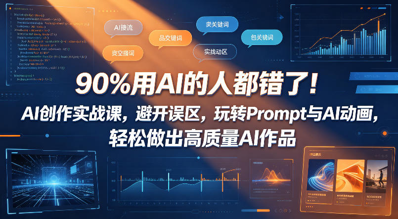 90%用AI的人都错了！AI创作实战课，避开误区，玩转Prompt与AI动画，轻松做出高质量AI作品-海之城短剧项目