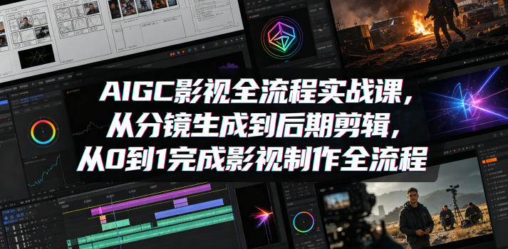AIGC影视全流程实战课，从分镜生成到后期剪辑，从0到1完成影视制作全流程-海之城短剧项目