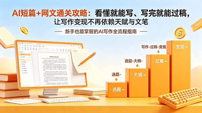 AI短篇+网文通关攻略-更新4月：看懂就能写、写完就能过稿，让写作变现不再依赖天赋与文笔-海之城短剧项目