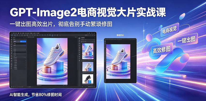 GPT-Image2电商视觉大片实战课，一键出图高效出片，彻底告别手动繁琐修图-海之城短剧项目
