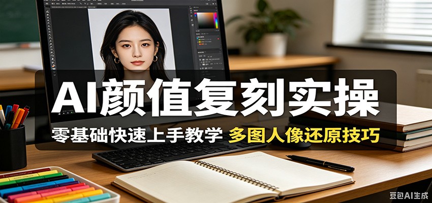 AI颜值复刻实操，零基础快速上手教学，多图人像还原技巧-海之城短剧项目