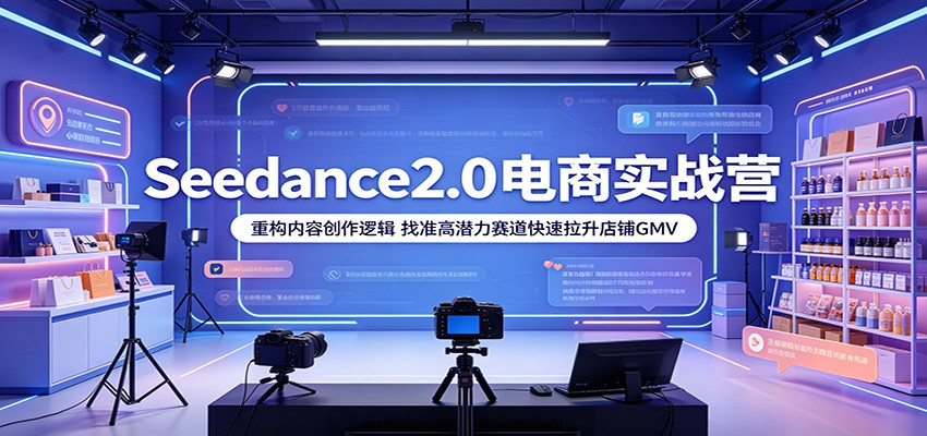 Seedance2.0电商实战营：重构内容创作逻辑，找准高潜力赛道快速拉升店铺GMV-海之城短剧项目