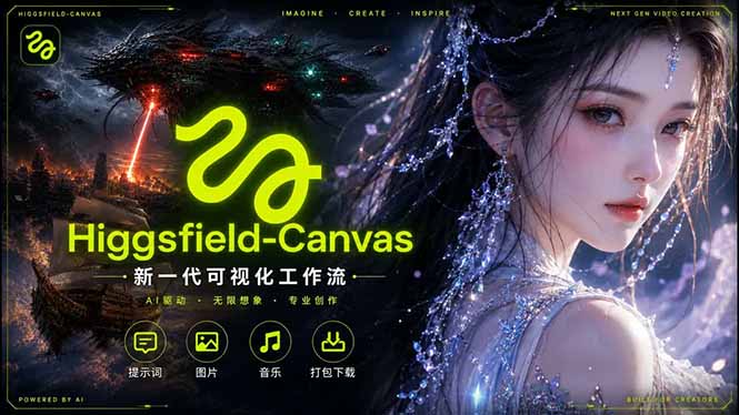 Higgsfield Canvas AI视频制作详解，节点式工作流搭建，重构新式视频创作完整教程-海之城短剧项目