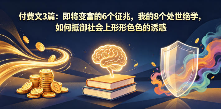 付费文3篇：即将变富的6个征兆，我的8个处世绝学，如何抵御社会上形形色色的诱惑-海之城短剧项目