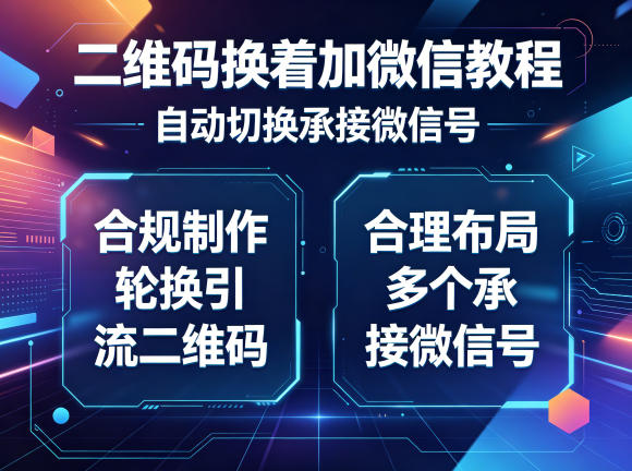 二维码换着加微信教程，自动切换承接微信号，合规制作轮换引流二维码，合理布局多个承接微信号-海之城短剧项目