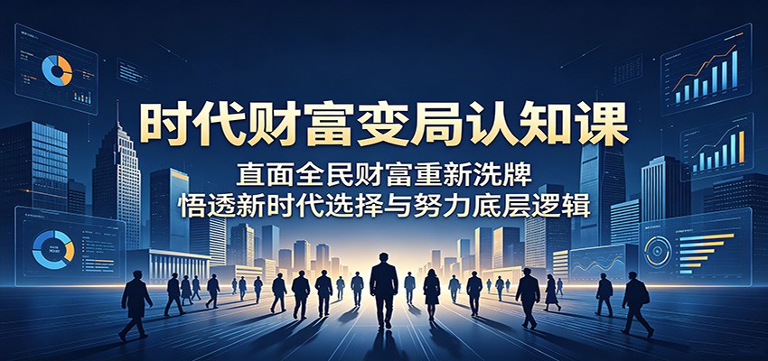时代财富变局认知课：直面全民财富重新洗牌，悟透新时代选择与努力底层逻辑-海之城短剧项目
