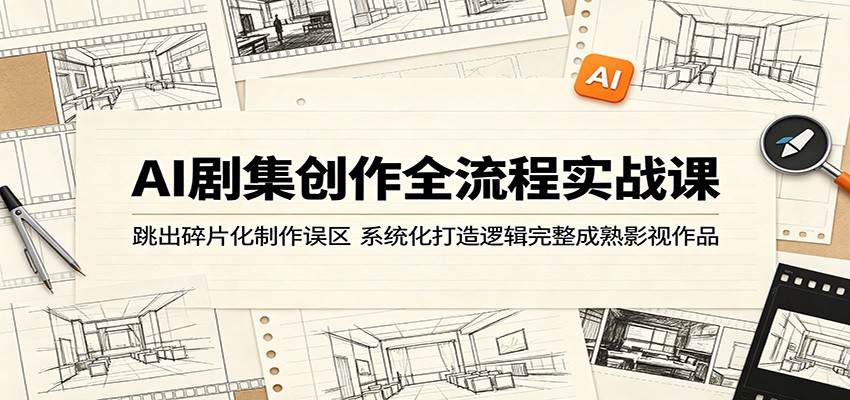 AI剧集创作全流程实战课：跳出碎片化制作误区，系统化打造逻辑完整成熟影视作品-海之城短剧项目
