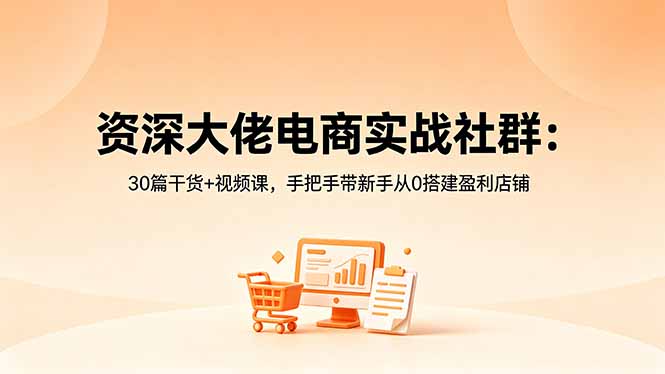 资深大佬电商实战社群：30篇干货+视频课，手把手带新手从0搭建盈利店铺-海之城短剧项目