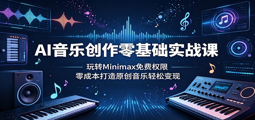 AI音乐创作零基础实战课：玩转Minimax免费权限，零成本打造原创音乐轻松变现-海之城短剧项目
