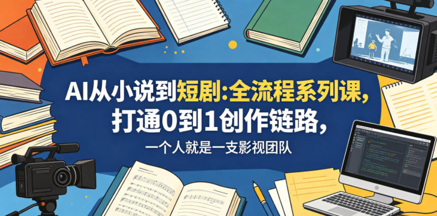 AI从小说到短剧全流程系列课，打通0到1创作链路，一个人就是一支影视团队-海之城短剧项目