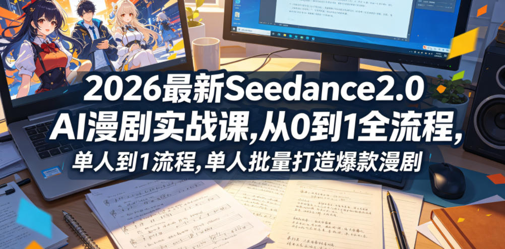 2026最新Seedance2.0 AI漫剧实战课,，从0到1全流程，单人批量打造爆款漫剧-海之城短剧项目