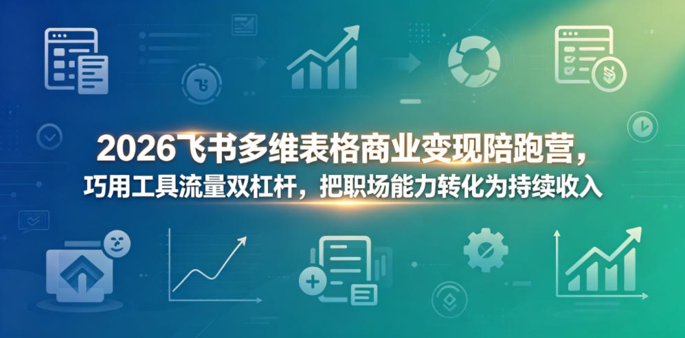 2026飞书多维表格商业变现陪跑营，巧用工具流量双杠杆，把职场能力转化为持续收入-海之城短剧项目