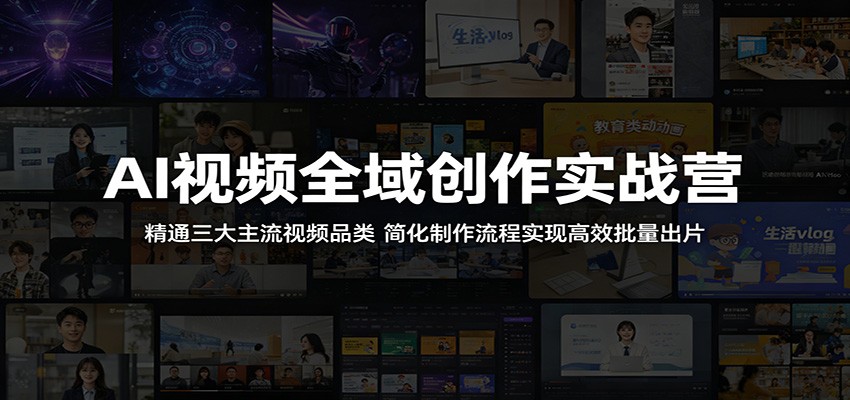 AI视频全域创作实战营：精通三大主流视频品类，简化制作流程实现高效批量出片-海之城短剧项目