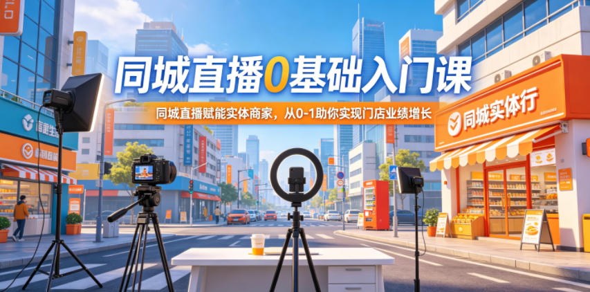 同城直播0基础入门课，同城直播赋能实体商家，从0-1助你实现门店业绩增长-海之城短剧项目