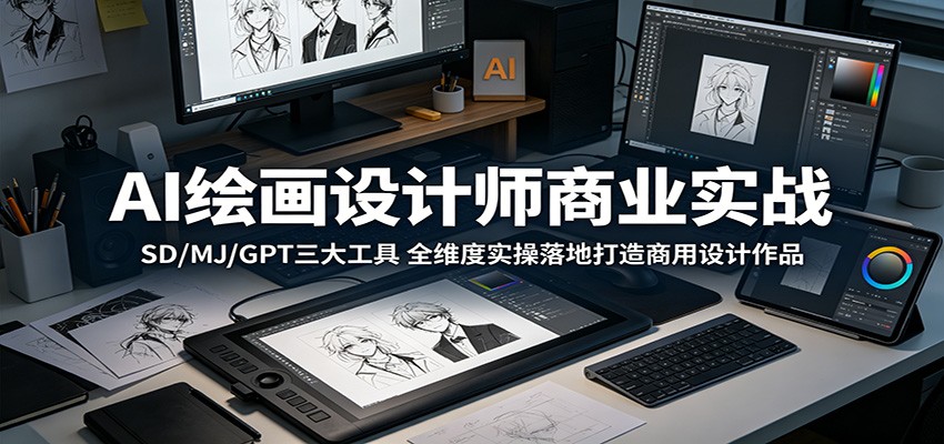 AI绘画设计师商业实战：SD/MJ/GPT三大工具，全维度实操落地打造商用设计作品-海之城短剧项目