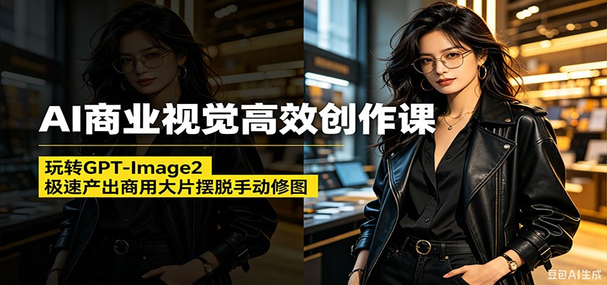 AI商业视觉高效创作课：玩转GPT-Image2，极速产出商用大片摆脱手动修图-海之城短剧项目