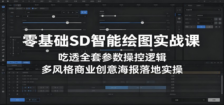 零基础SD智能绘图实战课：吃透全套参数操控逻辑，多风格商业创意海报落地实操-海之城短剧项目