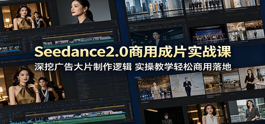 Seedance2.0商用成片实战课：深挖广告大片制作逻辑，实操教学轻松商用落地-海之城短剧项目