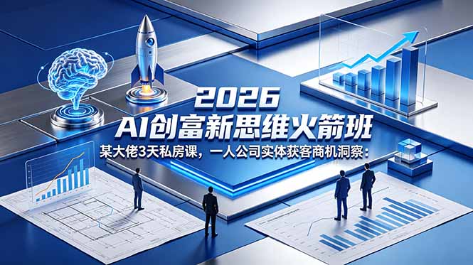 2026 AI 创富新思维火箭班：某大佬3天私房课，一人公司实体获客商机洞察-海之城短剧项目