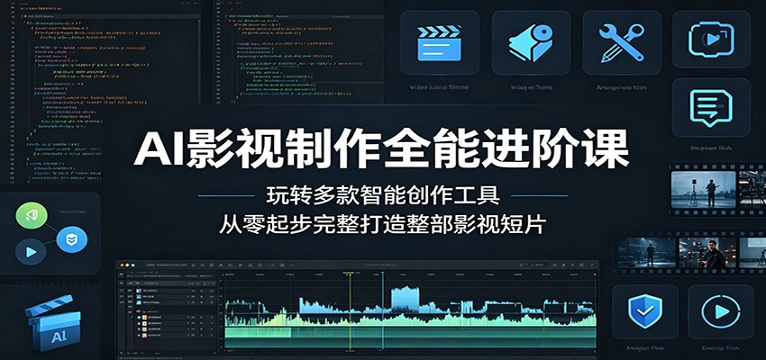 AI影视制作全能进阶课：玩转多款智能创作工具，从零起步完整打造整部影视短片-海之城短剧项目