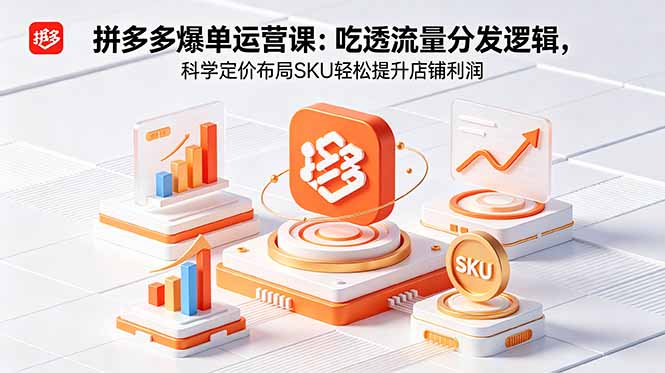 拼多多爆单运营实战课：吃透流量分发逻辑，科学定价布局SKU轻松提升店铺利润-海之城短剧项目