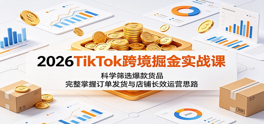 2026TikTok跨境掘金实战课：科学筛选爆款货品，完整掌握订单发货与店铺长效运营思路-海之城短剧项目
