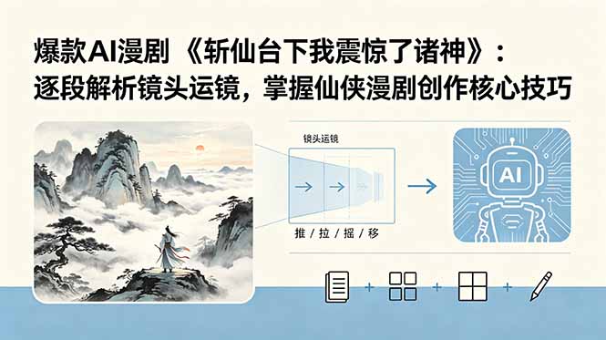 爆款AI漫剧《斩仙台下我震惊了诸神》：逐段解析镜头运镜，掌握仙侠漫剧创作核心技巧-海之城短剧项目