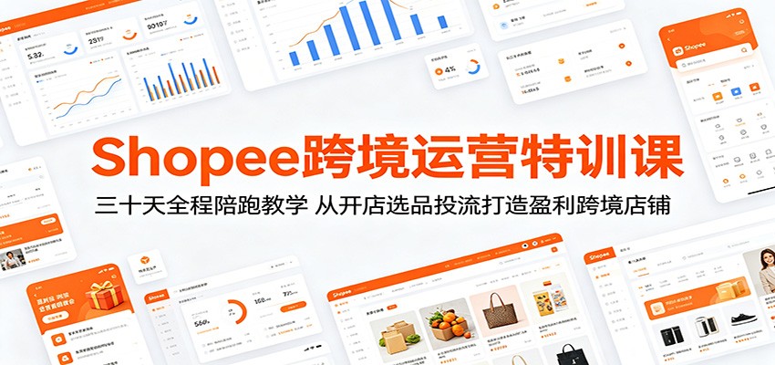 Shopee跨境运营特训课：三十天全程陪跑教学，从开店选品投流打造盈利跨境店铺-海之城短剧项目