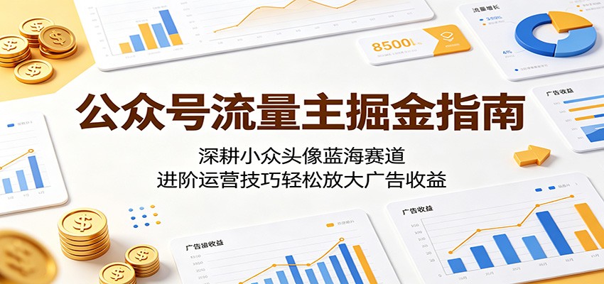 公众号流量主掘金指南：深耕小众头像蓝海赛道，进阶运营技巧轻松放大广告收益-海之城短剧项目