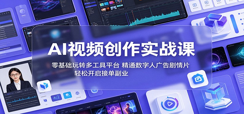 AI视频创作实战课：零基础玩转多工具平台，精通数字人广告、剧情片，轻松开启接单副业-海之城短剧项目