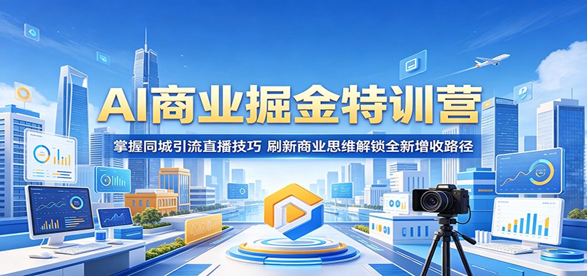 AI商业掘金特训营：掌握同城引流直播技巧，刷新商业思维解锁全新增收路径-海之城短剧项目