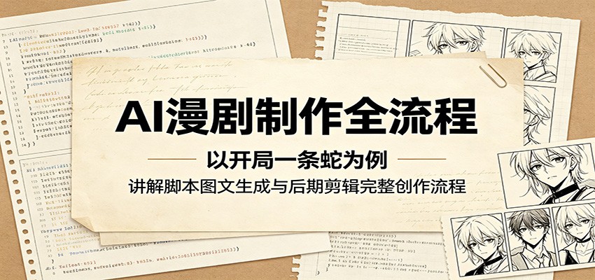 AI漫剧制作全流程：以开局一条蛇为例，讲解脚本图文生成与后期剪辑完整创作流程-海之城短剧项目