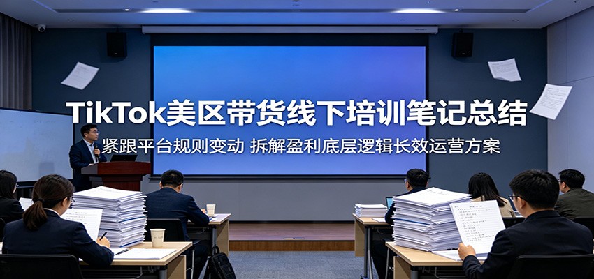 TikTok美区带货线下培训笔记总结：紧跟平台规则变动，拆解盈利底层逻辑长效运营方案-海之城短剧项目