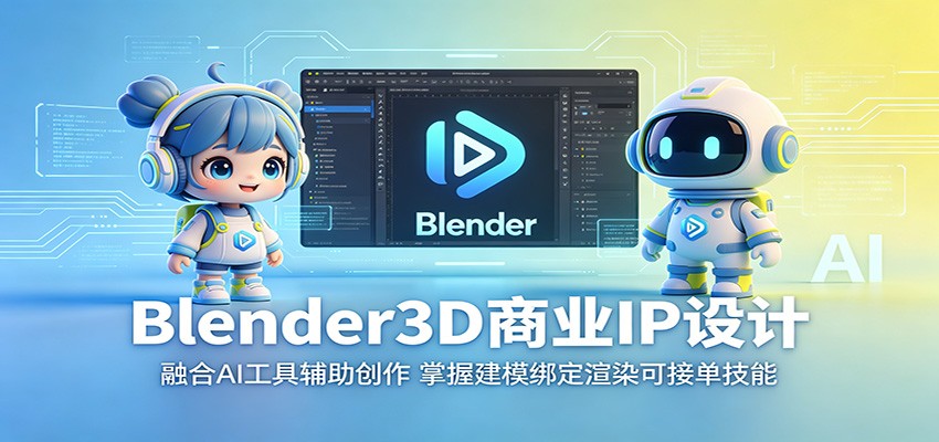 Blender3D商业IP设计：融合AI工具辅助创作，掌握建模绑定渲染可接单技能-海之城短剧项目