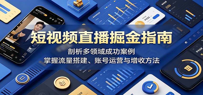 短视频直播掘金指南：剖析多领域成功案例，掌握流量搭建、账号运营与增收方法-海之城短剧项目