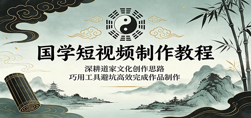 国学短视频制作教程：深耕道家文化创作思路，巧用工具避坑高效完成作品制作-海之城短剧项目