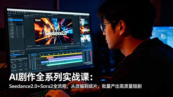 AI剧作全系列实战课：Seedance2.0+Sora2全流程，从改编到成片，批量产出高质量短剧-海之城短剧项目