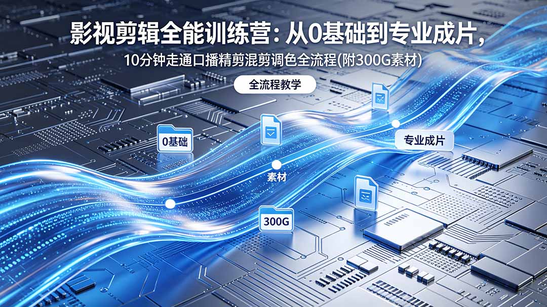 2026影视剪辑全能实战课｜0基础到专业成片，全流程教学，高清带300G素材-海之城短剧项目