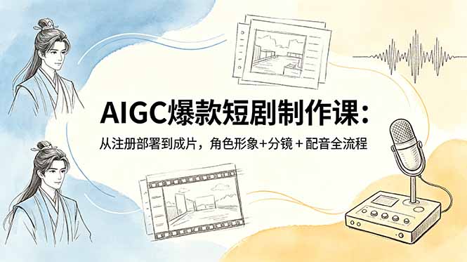 AIGC爆款短剧制作课：从注册部署到成片，角色形象+分镜+配音全流程-海之城短剧项目