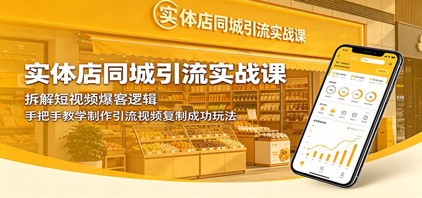 实体店同城引流实战课：拆解短视频爆客逻辑，手把手教学制作引流视频复制成功玩法-海之城短剧项目