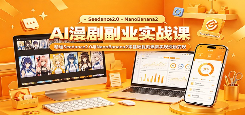 AI漫剧副业实战课：精通Seedance2.0与NanoBanana2零基础复刻爆款实现涨粉变现-海之城短剧项目