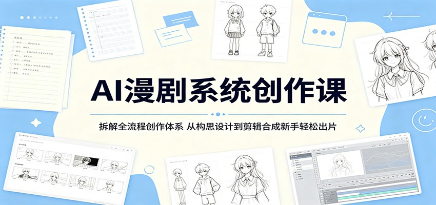 AI漫剧系统创作课：拆解全流程创作体系，从构思设计到剪辑合成新手轻松出片-海之城短剧项目