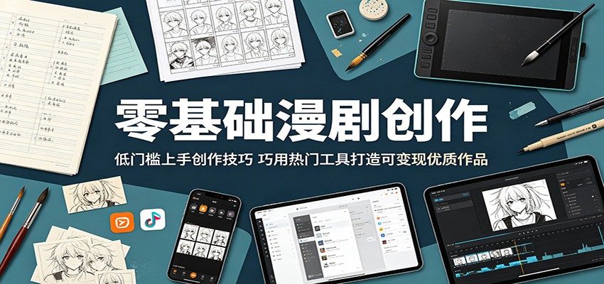 零基础漫剧创作：低门槛上手创作技巧，巧用热门工具打造可变现优质作品-海之城短剧项目