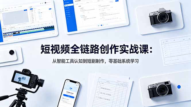 短视频全链路创作实战课：从智能工具认知到短剧制作，零基础系统学习-海之城短剧项目